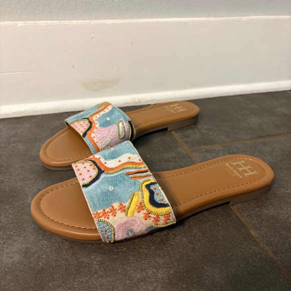 Haute Hippie Shoes - Haute Hippie Sandals Beaded Embroidered Slip on Women's sz 9 Boho Hippie Spring